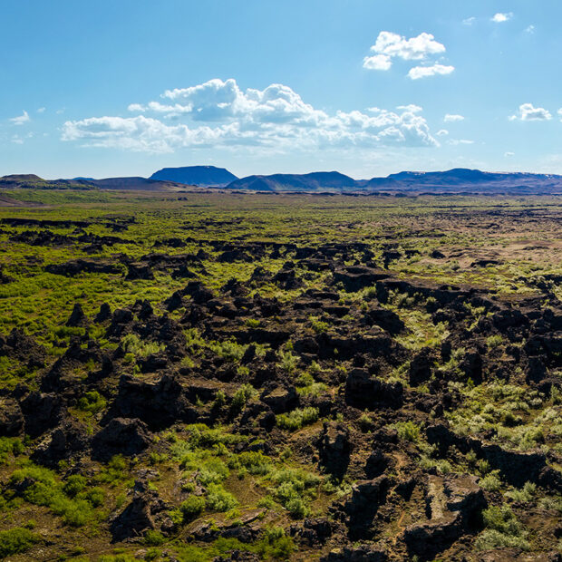 dimmuborgir lava craters and lava field near myvatn lake north iceland