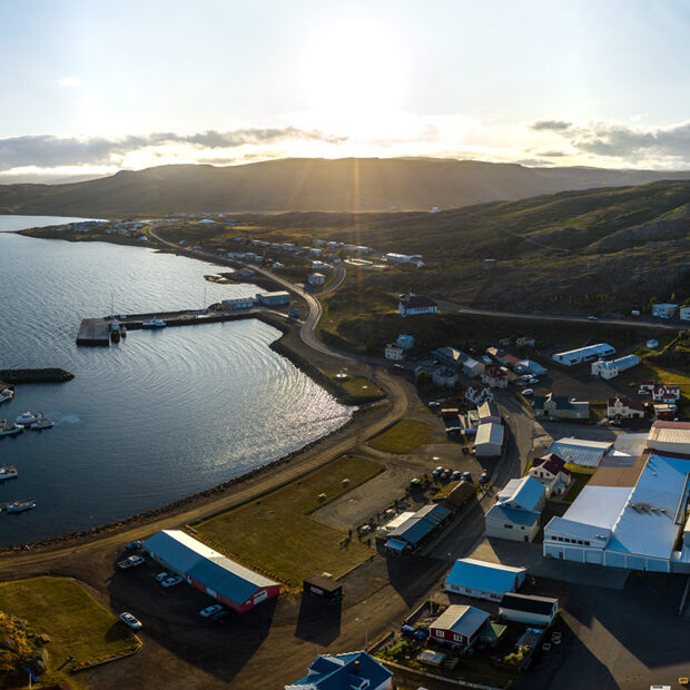 photo of the town of holmavik in westfjords iceland