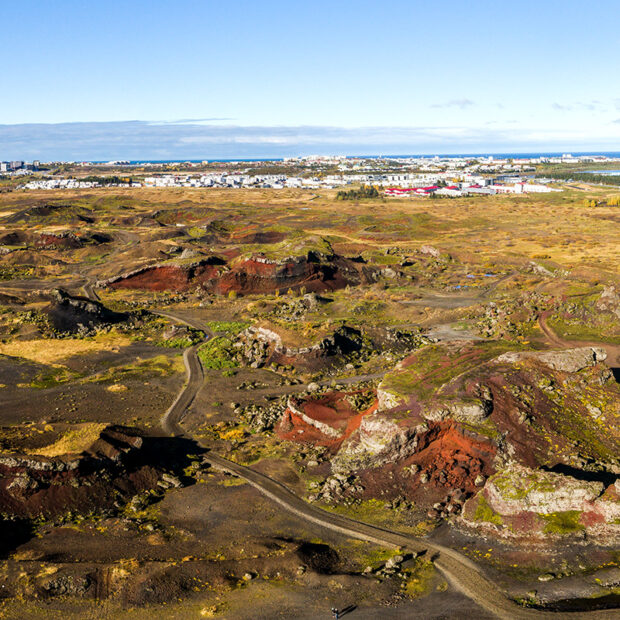 raudholar craters near reykjavik iceland