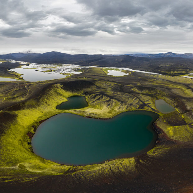 photo of veidivotn fishing lakes in central highlands of iceland