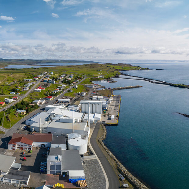 photo of the town of vopnafjordur eastfjords of iceland