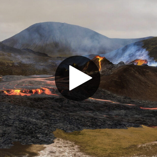 Geldingadalir volcano eruption 3d model